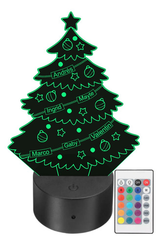 Lámpara Led Decoración Navidad Arbol Rgb Personalizado