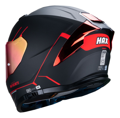 Hax Helmets. Casco Moto Integral Dot + Ece 06. Force Negro