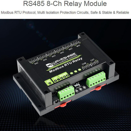 Para Módulo De Relé Industrial Modbus Rtu De 8 Canais