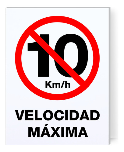 20 Piezas Letrero Señalización Velocidad Máxima 10km/h 40x30