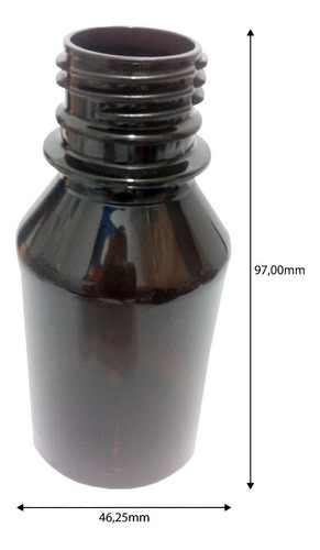 45 Frascos Plástico Âmbar Pet 100ml C/ Tampa Dosadora 20ml
