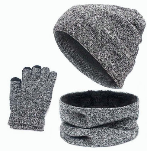 Imagen 1 de 10 de Set Invierno: Gorro Polar, Cuello Polar Y Guante De Lana