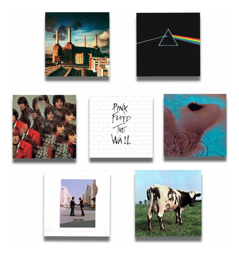 Cuadros Pink Floyd Álbum Discografía 7 Piezas 30x30cm