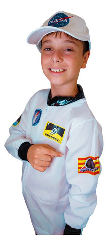 Fantasia Astronauta Menino Menina Macacão Traje Espacial