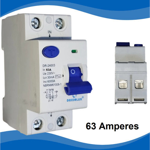 Disjuntor Dr Bipolar Fuga Diferencial Residual 2p 63a 30ma