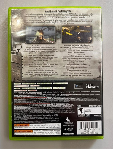 Naval Assault The Killing Tide (xbox 360, Mídia Física) (Usado)