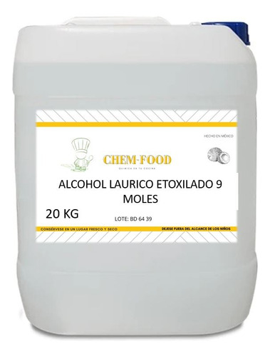 Alcohol Laurico Etx 9 Moles