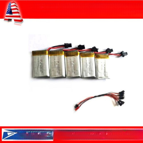 5 X 7.4v 500mah Baterías + Carga Cable Set Para Jjrc H8c F18