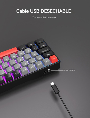 P Teclado Mecânico Sem Fio Rk Royal Kludge Rk71 2.4g