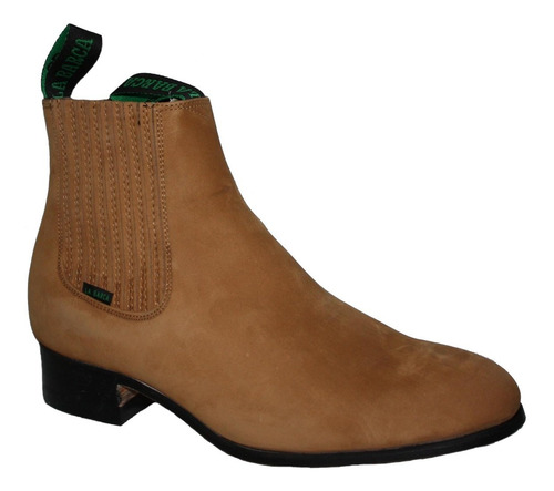 Botín La Barca Charro Piel Buck Color Camel Antiderrapante