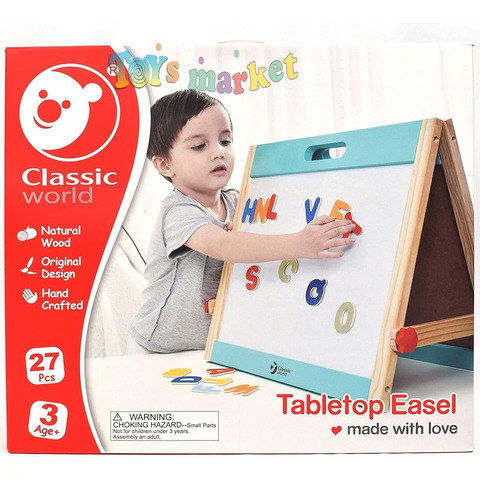 Pizarron Pizarra De Madera Plegable Magnetica Classic World