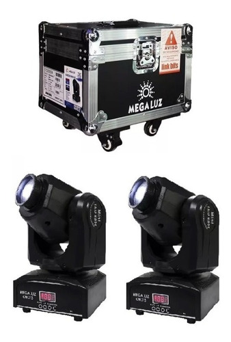 Kit 2 Cabezas Roboticas 30w Spot Gobos Megaluz Incluye Case