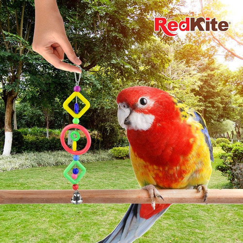 Imagen 4 de 6 de Kit 4 Juguetes Colgantes Para Aves Pájaros Pericos C/campana