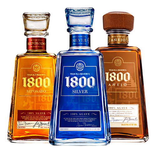 Kit 3 Tequila 1800 Silver - Reposado - Anejo