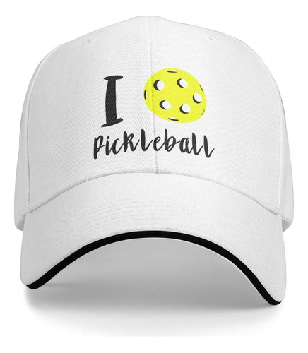 Gorra De Béisbol Unisex I Love Pickleball Ball, Gorra De De