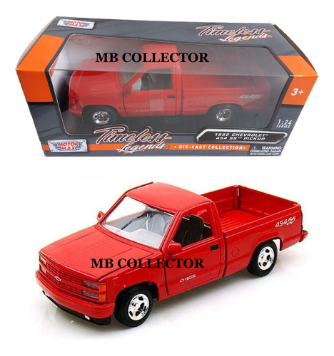 Camioneta Chevy 454 Ss 1992 Motor Max 1/24 Color A Escoger