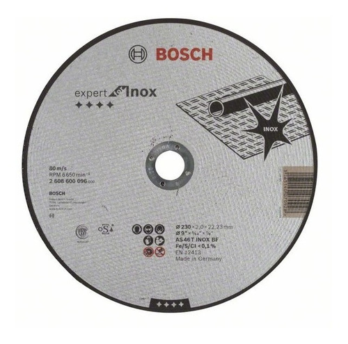 Disco Corte Acero Inox 9'' Bosch