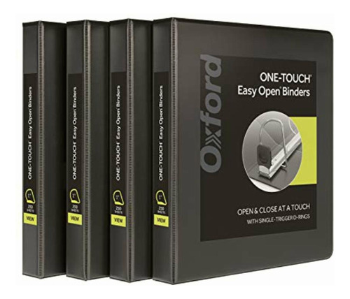 Oxford 3 Ring Binders, 1 Inch One-touch Easy Open D Rings,