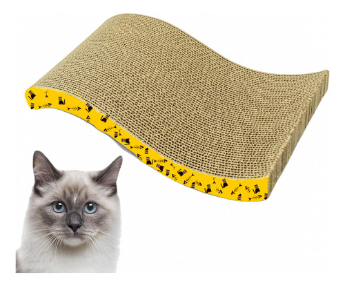 Rascador Gato Cartón Corrugado Rascador Para Gatos Gimnasio Color Amarillo