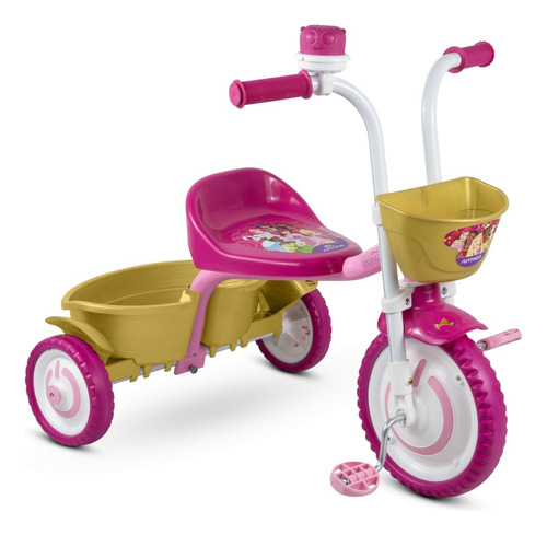 Triciclo Infantil Motoca Das Princesas Da Disney Nathor Cor Rosa