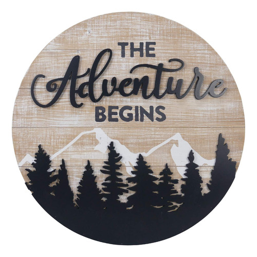 Nikky Home 22  The Adventure Begins Vintage Wood Wall Art