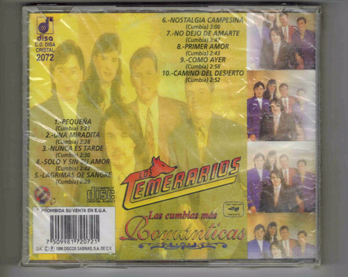 Cd Los Temerarios Cumbias Romanticas Nuevo