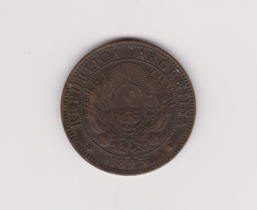 Moneda Argentina 2 Centavos Año 1895 Muy Bueno +