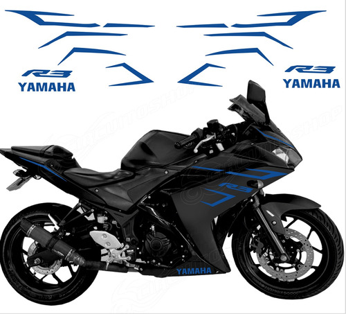 Adesivo Faixa Vinil Grafismo Carenagem Moto Yamaha R3 M02