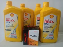 Comprar Combo 4 Aceite Shell Helix Hx5 20w50 Mineral Y Filtro Aceite