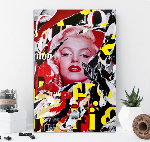 Cuadro 60x90cm Marilyn Monroe Collage Pin Up