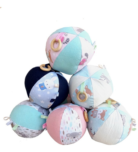Pelota De Tela Con Sonajero Para Bebe Didactica Sensorial