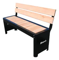 Comprar Banco Con Respaldo Jardin Marek Hierro Y Madera