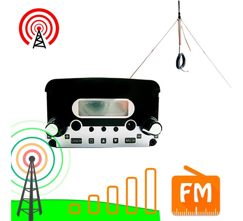 Transmisor Fm 7w Profesional Antena Exterior Incluida