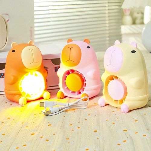 Abanico De Capibara Con Luz Nocturna, Regalo Para Niños