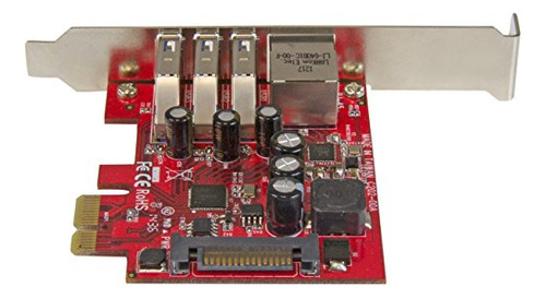 Startech.com Tarjeta Pci Express Usb 3.0 De 3 Puertos+gigabi