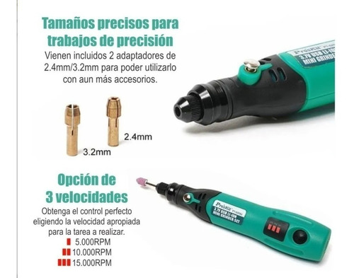 Imagen 6 de 10 de Torno De Mano Multiuso 5205 Inalambrico Velocidad Regulable