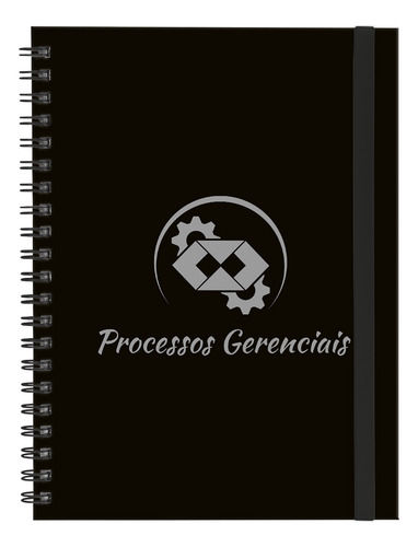 Caderno Universitário Plus Profissões Preto Prata 1 Matéria Cor Proces.gerenciais