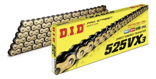 Cadena De Moto Dorada Did Vx3 525 - 130l X'ring