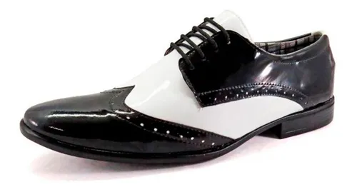 Sapato social preto e branco 2025