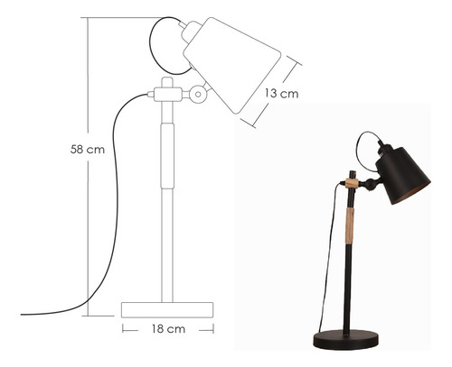 Lámpara De Escritorio Luz De Mesa Lectura Ajustable Moderna