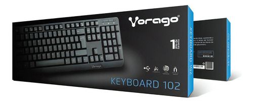 Teclado Vorago Multimedia Kb-102 Alámbrico Usb Negro/v