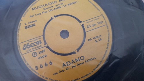 Vinilo Single Adamo  Cae La Nieve - Muchacho Malo (f124