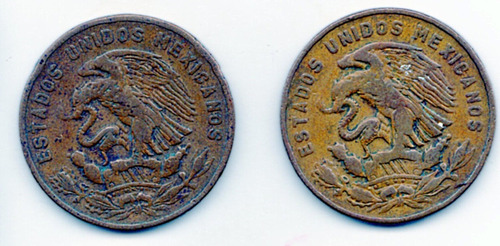 Dos Monedas  20 Centavos 1955 Águila Chica  Aguila  Grande