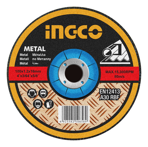 Disco Corte Metal 7  X 3mm Ingco Mcd301801 Centro Deprimi Ma