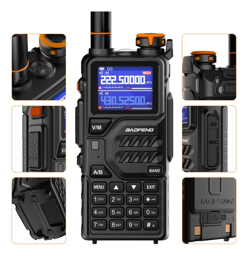 2pz. Radio Baofeng Uv-k5 Plus Uhf/vhf Tri-power Banda Aerea