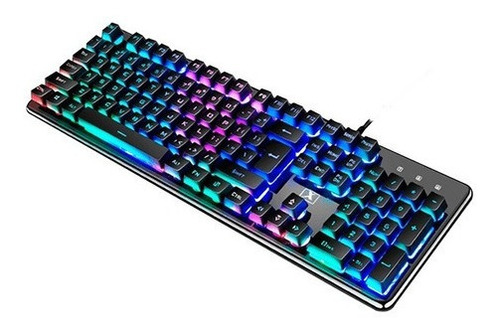 Teclado Gamer De Cristal K620 Rgb Color del teclado Negro