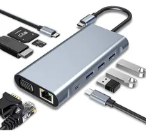 Comprar Hub Multipuerto Adaptador Tipo C 11 En 1 Para Hdmi Usb Etc
