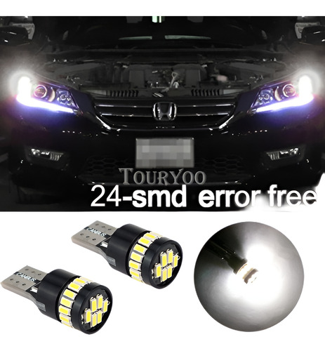 2 X T10 Bombilla De Luz Led Blanca Para 13-15 Honda Accord 2