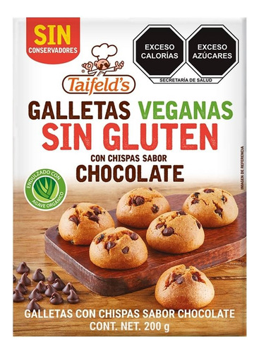 4 Pzas Galletas Taifelds Sin Gluten Con Chispas Chocolate 2