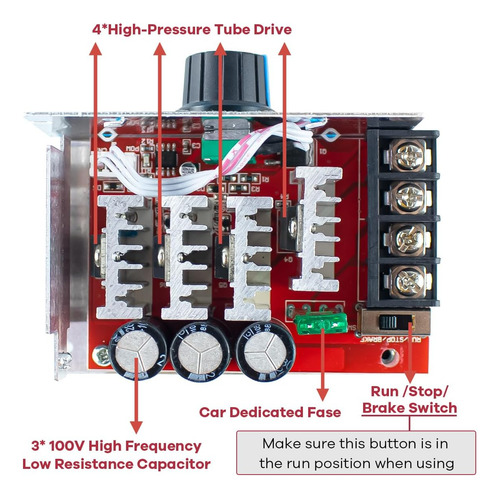 Controlador De Velocidad Del Motor Pwm Dc 7-70v 30a 12v 24v